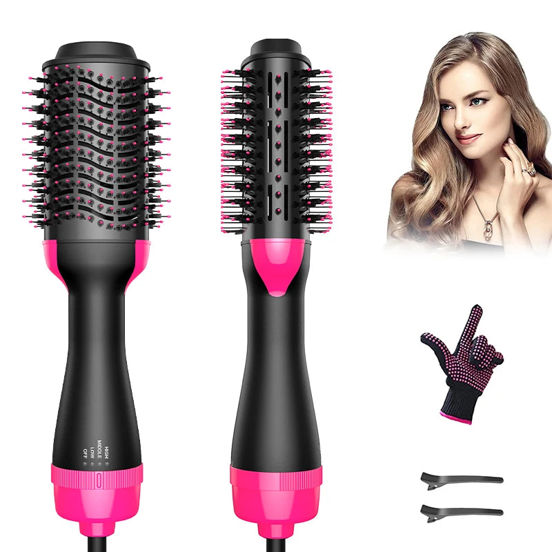 One Step Hair Dryer and Volumizer 1000W Rotating Hot Air Brush Professional Blow Dryer Comb Brush Electric Ion Blow Dryer Brush