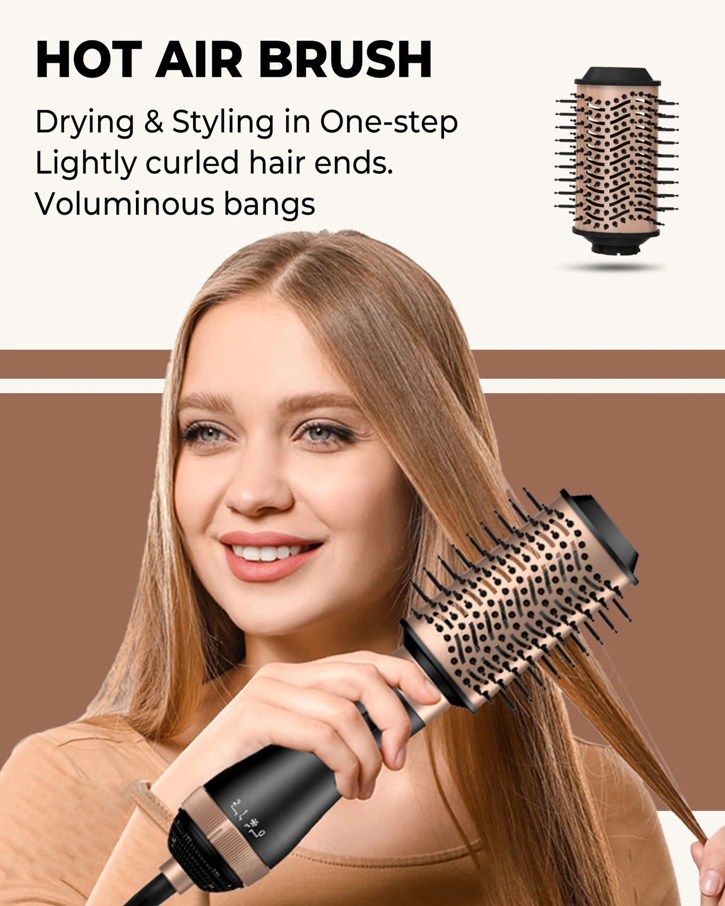 GlowHer Volume Styler Pro | جهاز تصفيف الشعر 4 في 1 بلمسة احترافية