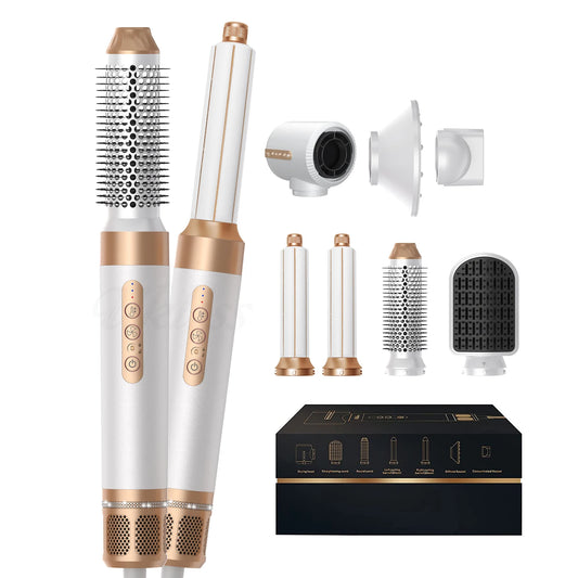7 In 1 Hair Dryer Brush Brushless High Speed Hair Dryer with Diffuser Ionic Blow Dryer Hot Air Styling Comb Auto Hair Curler