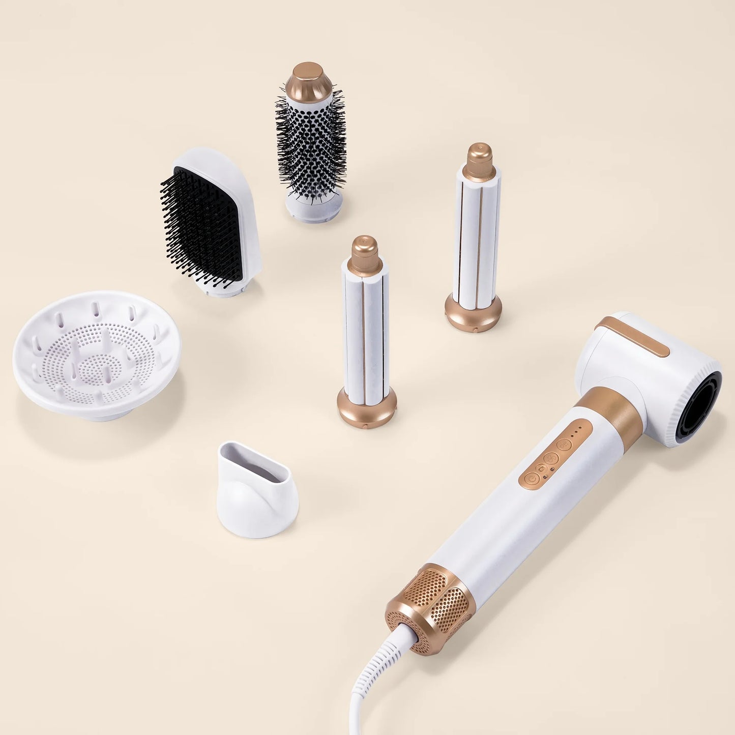 7 In 1 Hair Dryer Brush Brushless High Speed Hair Dryer with Diffuser Ionic Blow Dryer Hot Air Styling Comb Auto Hair Curler