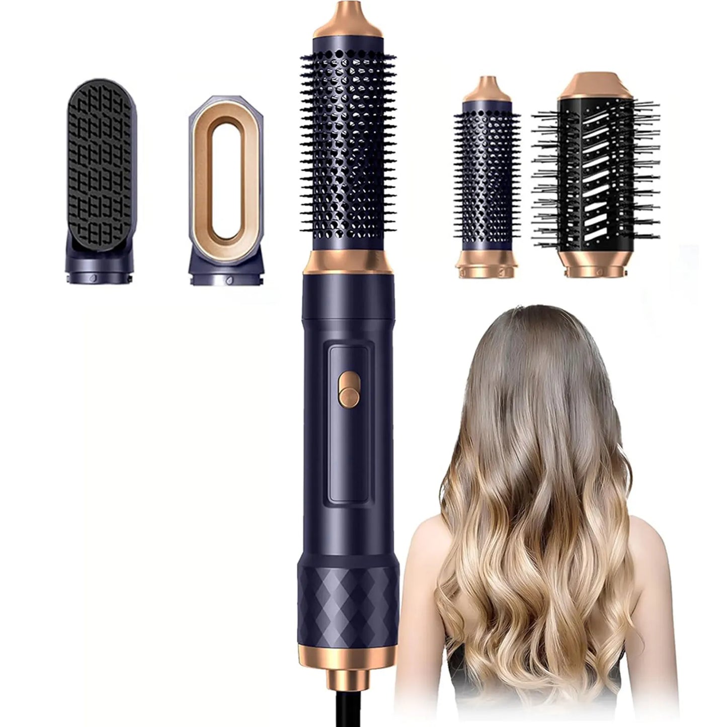 GlowHer 6 in 1 Blow Dryer Brush Auto طقم تصفيف الشعر 6 في 1